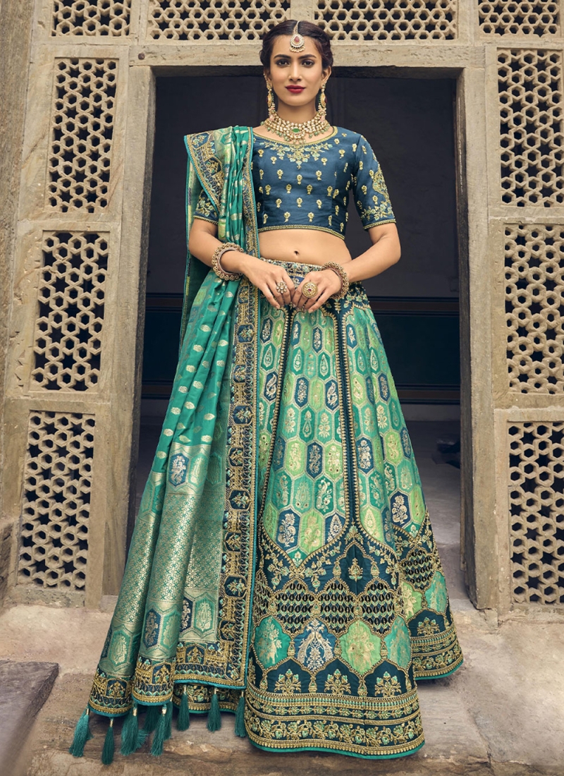 Snazzy Resham Reception A Line Lehenga Choli