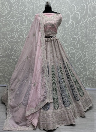 Spectacular Sequins Georgette Pink Trendy Designer Lehenga Choli