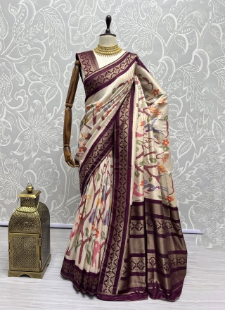 Spellbinding Weaving Multi Colour Silk Trendy Saree