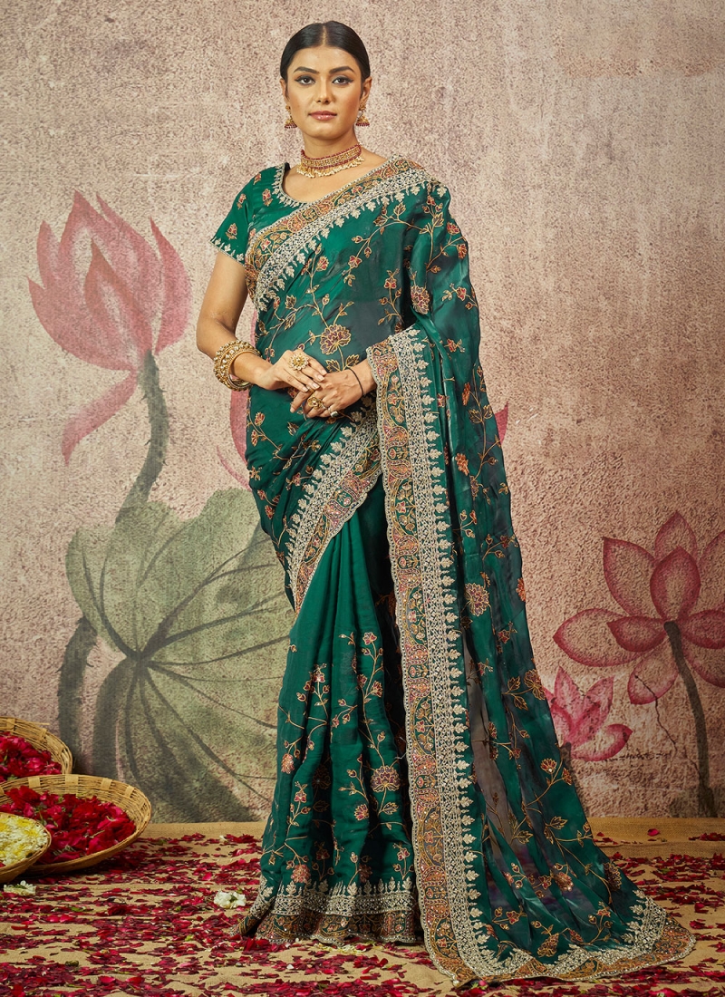 Staggering Embroidered Party Saree