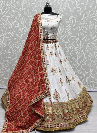 Staring White Embroidered Designer Lehenga Choli