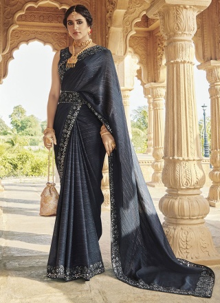 Sterling Fancy Fabric Grey Trendy Saree