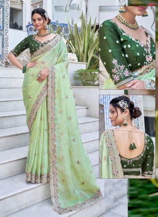 Sterling Green Reception Saree