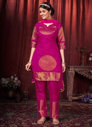 Sterling Magenta Straight Salwar Kameez