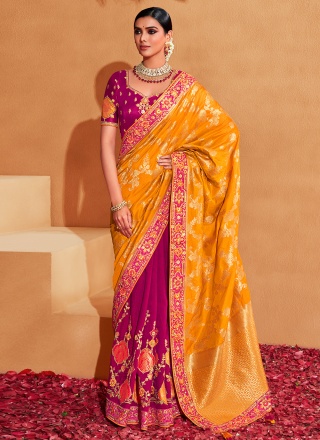 Sterling Multi Colour Border Contemporary Saree