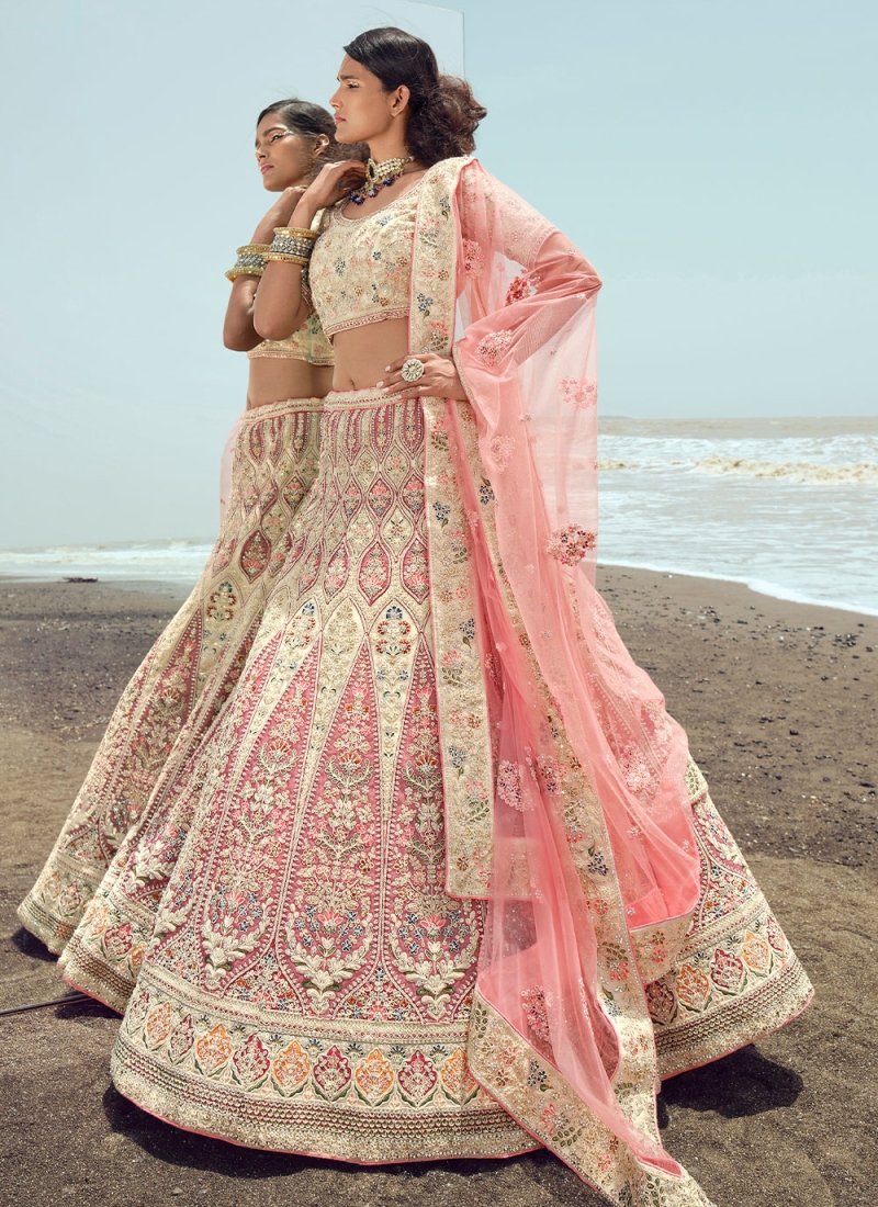 Strange Thread Off White Lehenga Choli