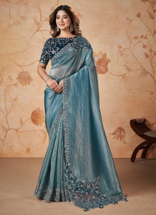 Stunning Banarasi Silk Thread Contemporary Saree