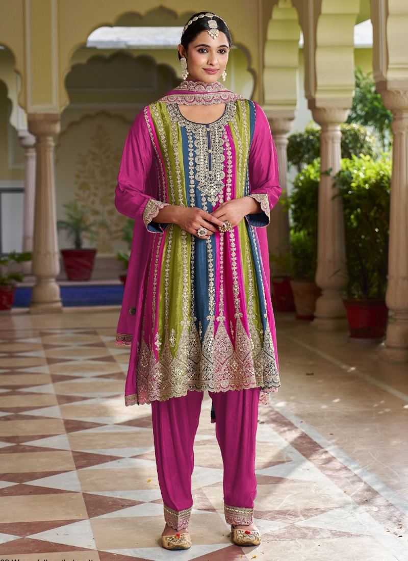 Stupendous Chinon Designer Salwar Suit