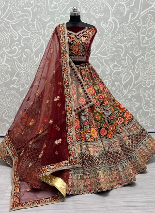 Subtle Maroon Trendy Lehenga Choli