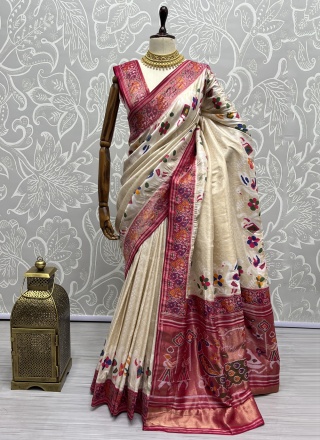 Subtle Patola Silk  Weaving Saree