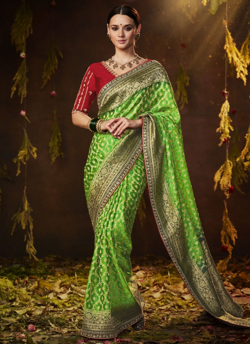 Sunshine Bandhej Silk Designer Saree