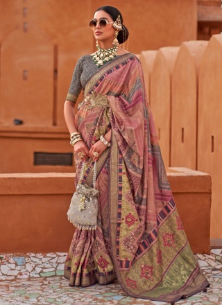 Sunshine Silk Multi Colour Print Designer Saree