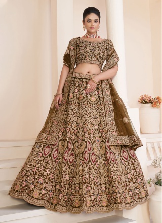 Surpassing Embroidered Net A Line Lehenga Choli