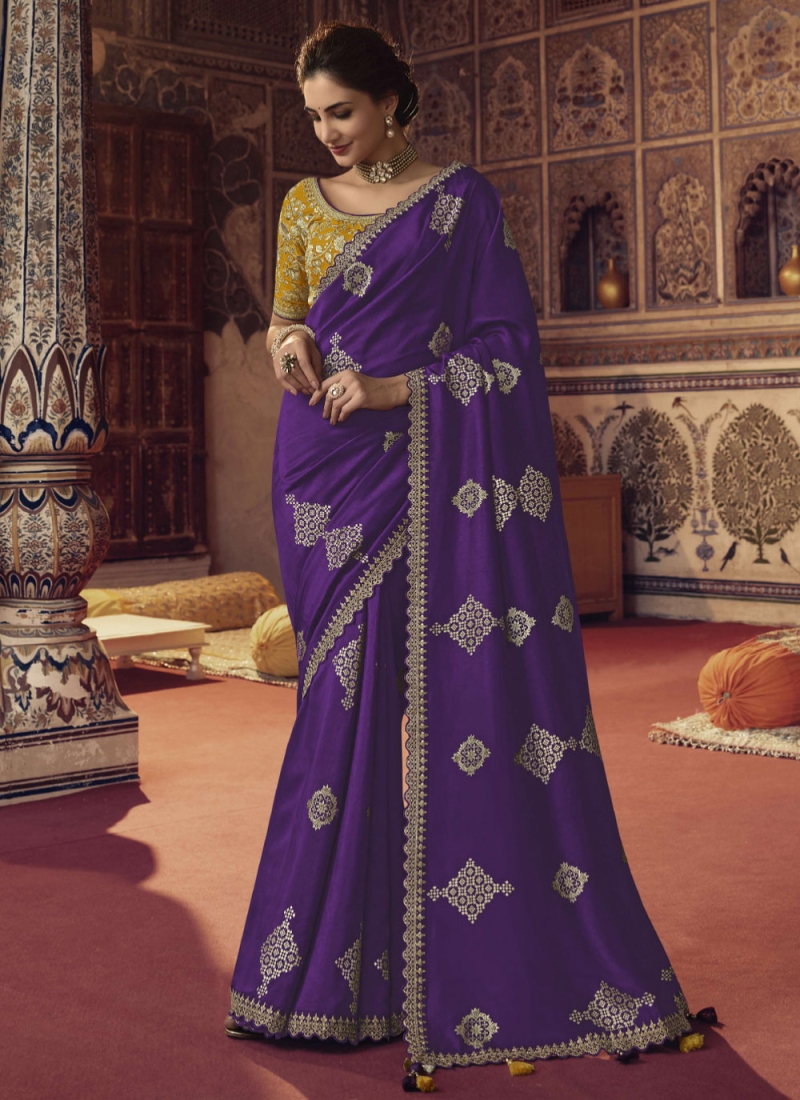 Surpassing Embroidered Viscose Saree