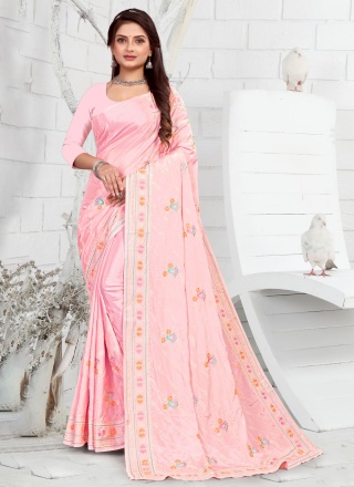 Surpassing Faux Crepe Ceremonial Contemporary Saree