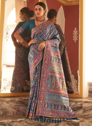 Surpassing Multi Colour Engagement Traditional Saree