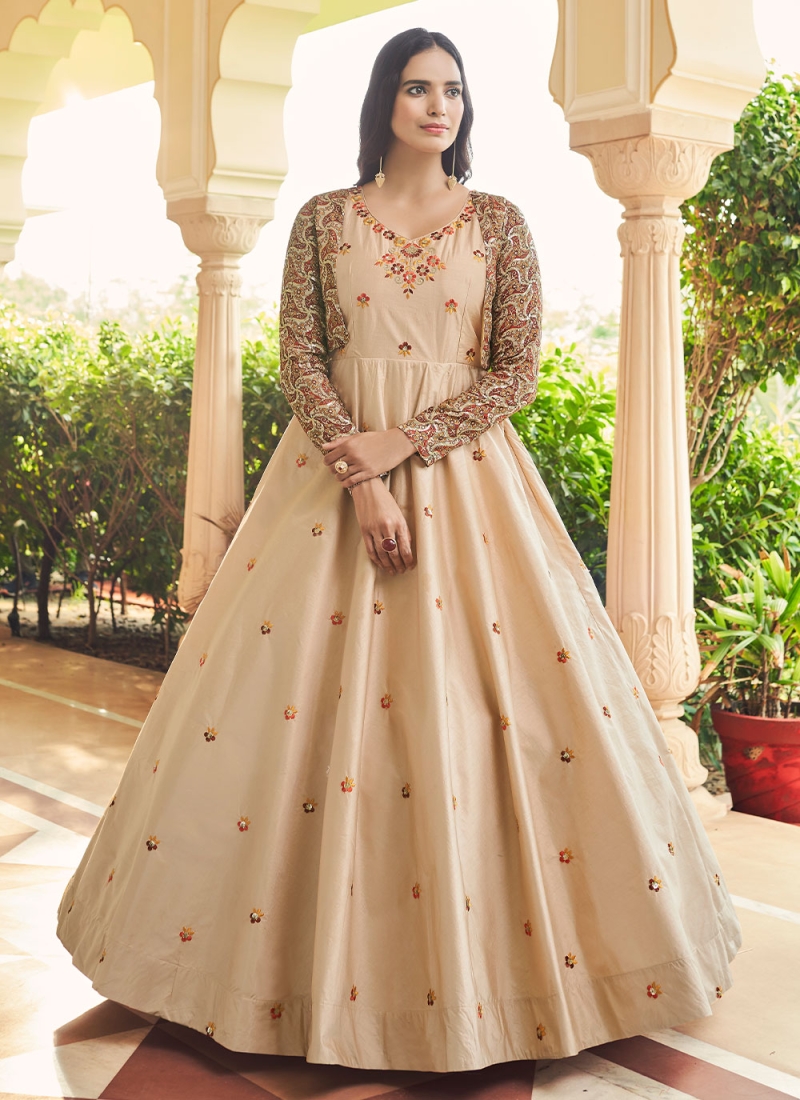 Thrilling Beige Trendy Gown