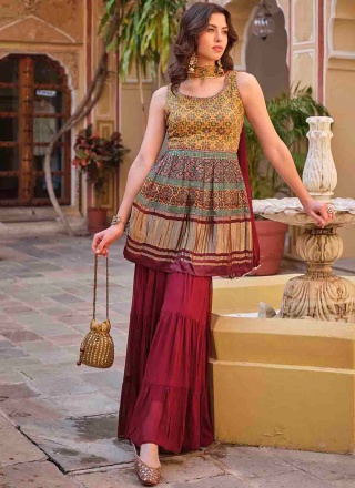 Thrilling Georgette Handwork Readymade Salwar Kame