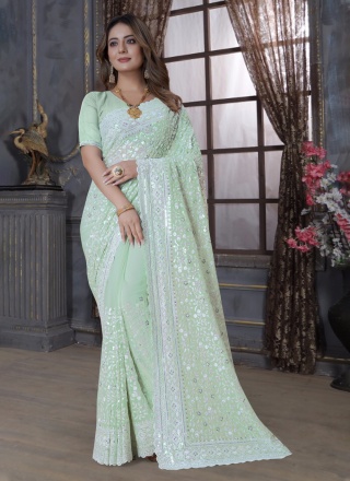 Thrilling Georgette Party Trendy Saree