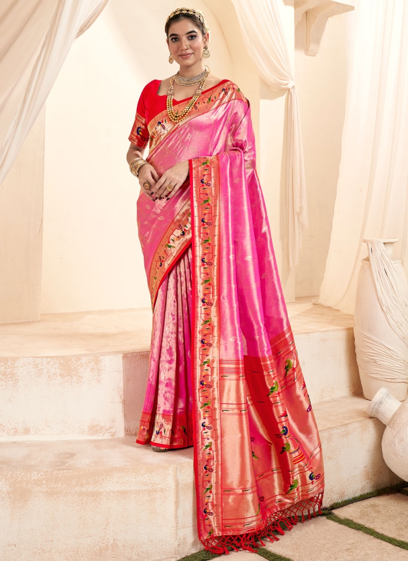 Tissue Classic Saree in Pink