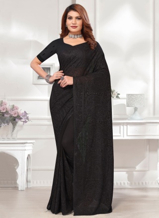 Trendy Embroidered Black Georg