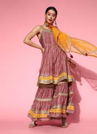 Trendy Multi Colour Gota Work Cotton Designer Salwar Kameez