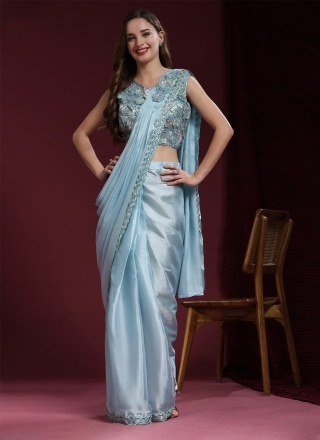 Turquoise Wedding Saree