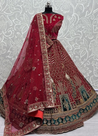 Unique Dori Work Velvet Lehenga Choli