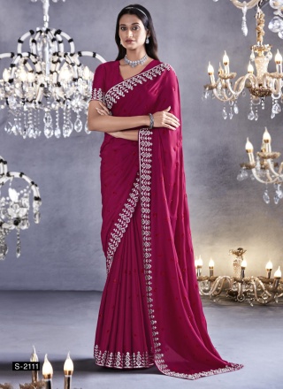 Urbane Viscose Rani Designer Saree