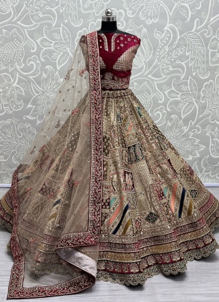 Velvet Brown Trendy Lehenga Choli