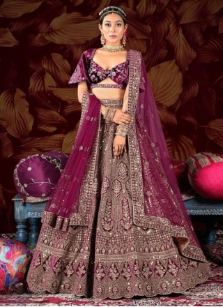 Velvet Designer Lehenga Choli