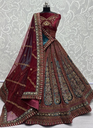 Velvet Trendy Lehenga Choli in Maroon