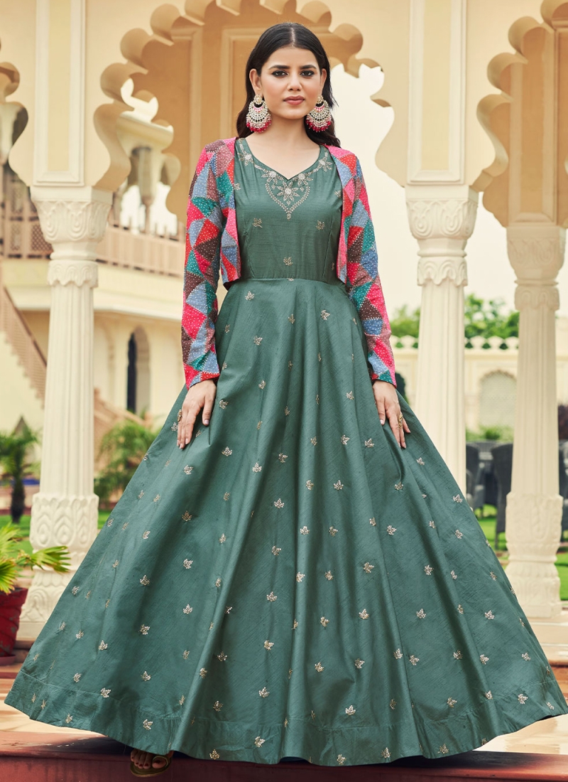 Versatile Green Cotton Gown