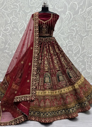 Vibrant Maroon Lehenga Choli