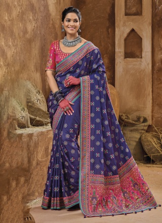 Vibrant Purple Contemporary Saree