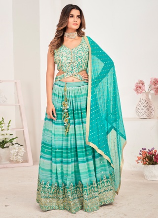 Viscose Embroidered Long Choli Lehenga in Multi Colour