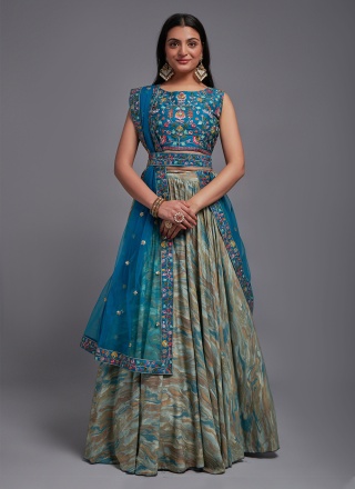 Viscose Sequins Designer Lehenga Choli in Multi Colour