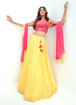 Viscose Trendy Lehenga Choli in Yellow