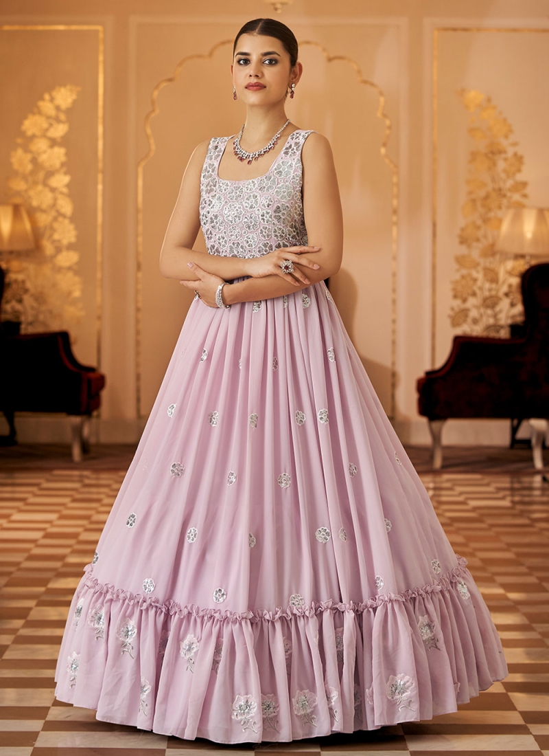 Sangeet Dakshni 3 designer gown with embroidery cotton thread work