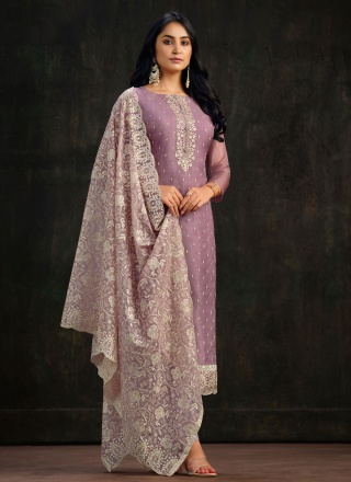 Whimsical Purple Swarovski Salwar Kameez