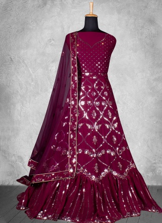 Wine Color Lehenga Choli