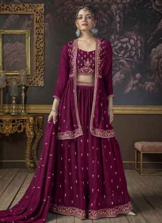 Wine Sequins Sangeet Readymade Lehenga Choli