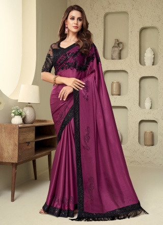 Wine Silk Contemporary Saree