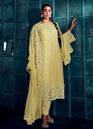 Yellow Color Trendy Salwar Suit