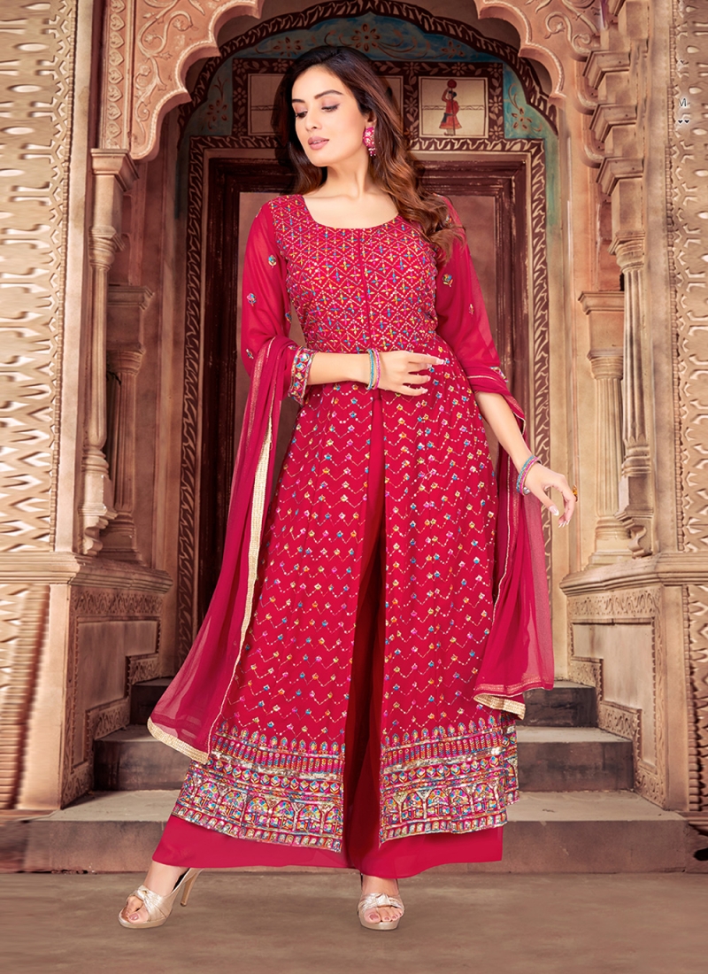 Bollywood Designer Sonam Kapoor Style Dresses Red Rayon Plazo Kurta Salwar  kurta | eBay